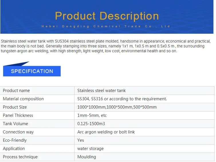 GRP FRP Fiberglass Sectional Panel Water Storage Reservoir Tank